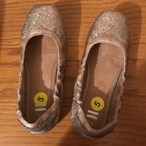 Toms multi glitter-gold shoes